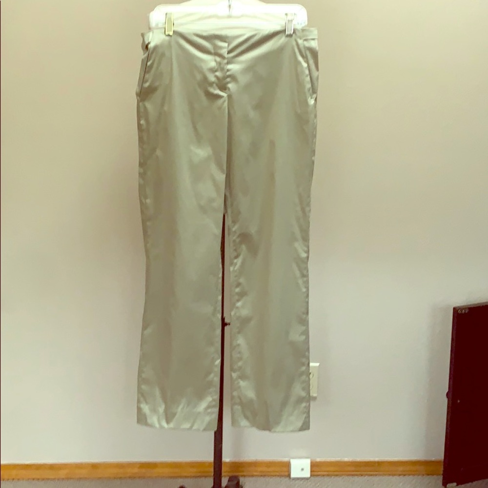 Jill Sander polished cotton satiny low rise slacks, size 40